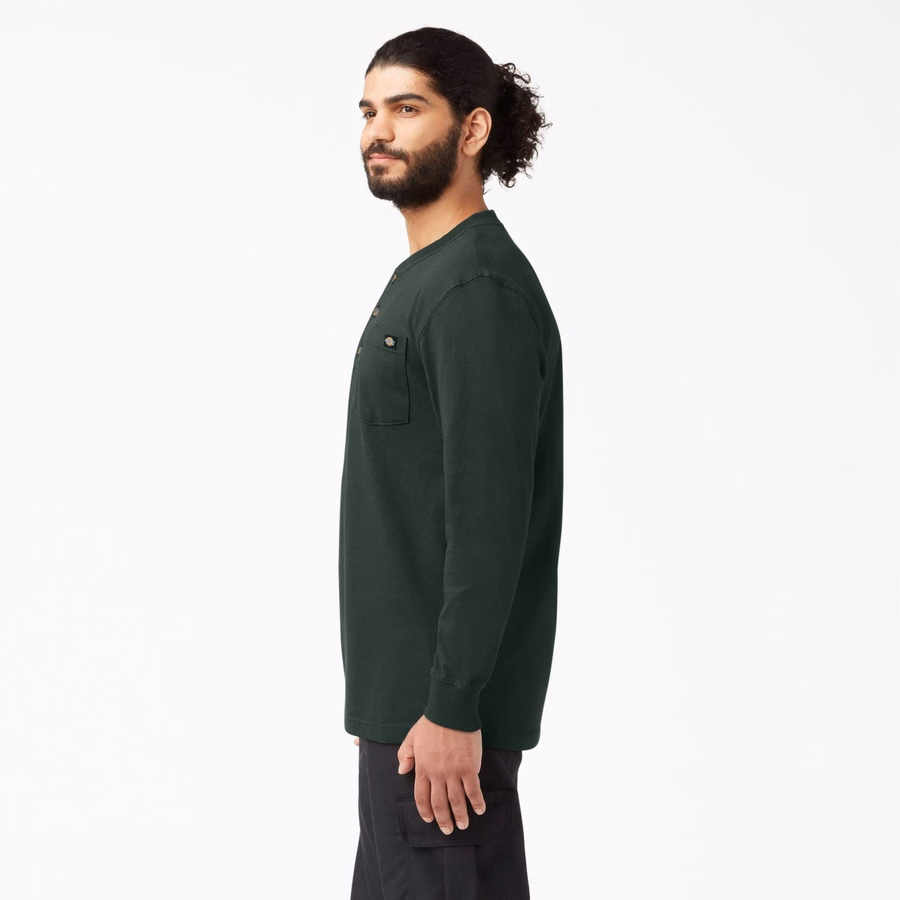 Βαθύ μπλουζάκι Henley με μακριά μανίκια