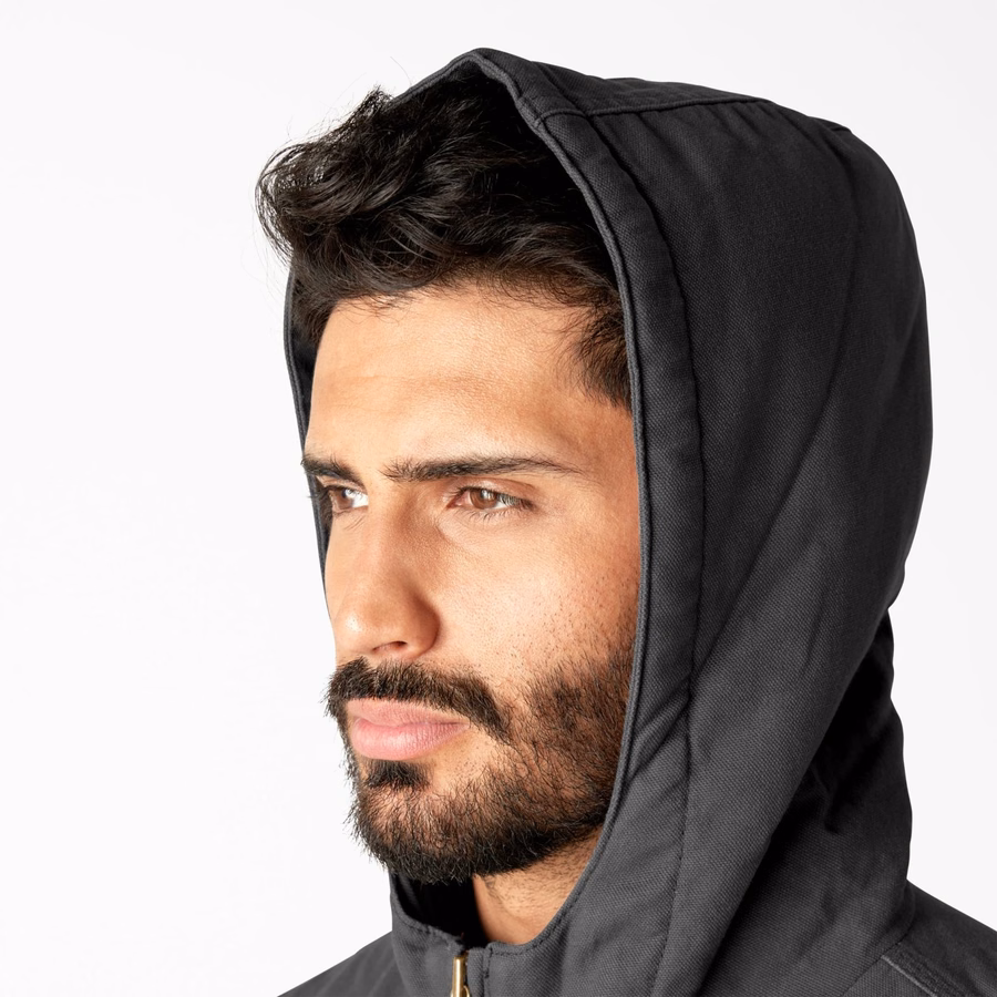 Μπουφάν με επένδυση φλις από καμβά Duck Canvas με ψηλό πέλος