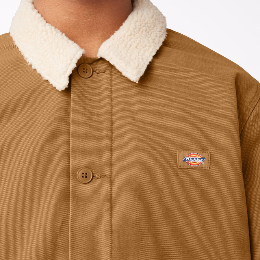 Φλις μπουφάν με ψηλό πέλος από καμβά Duck Canvas