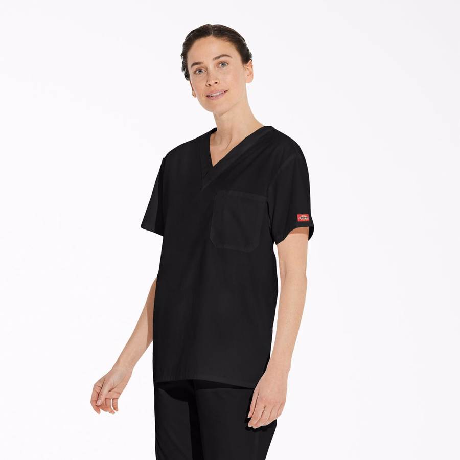 Unisex Μπλούζα Scrub με V-Neck και EDS Signature