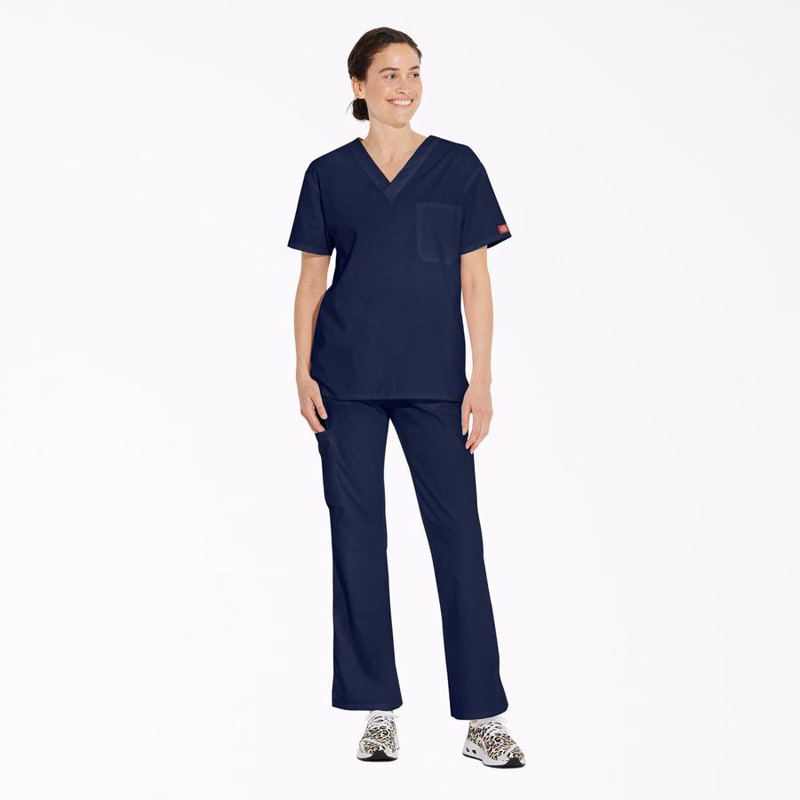 Unisex Μπλούζα Scrub με V-Neck και EDS Signature