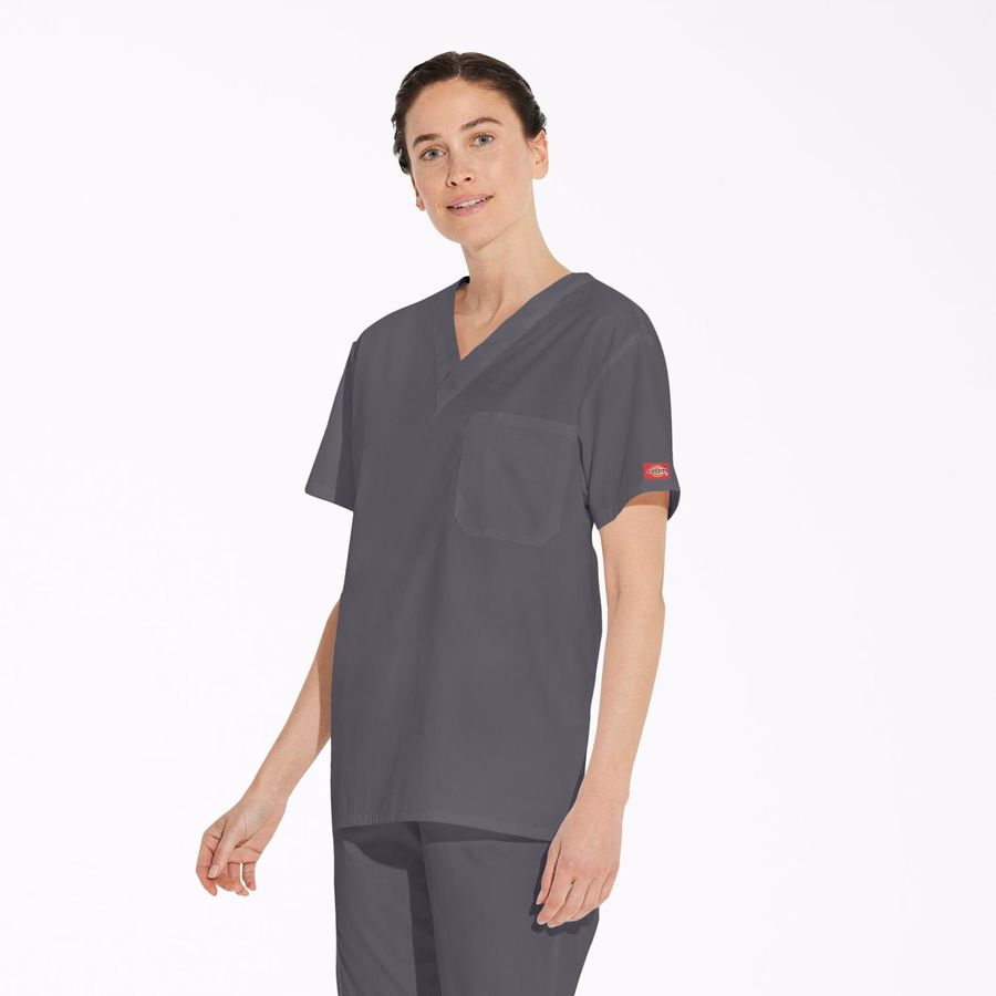 Unisex Μπλούζα Scrub με V-Neck και EDS Signature
