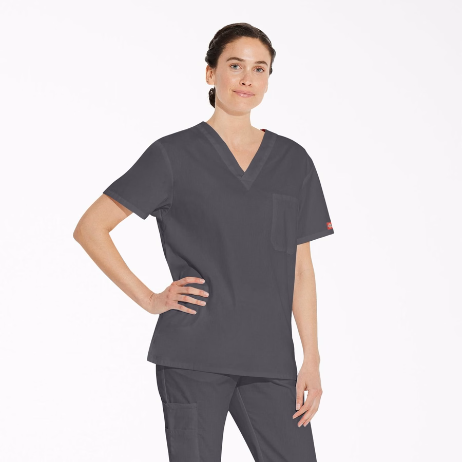 Unisex Μπλούζα Scrub με V-Neck και EDS Signature