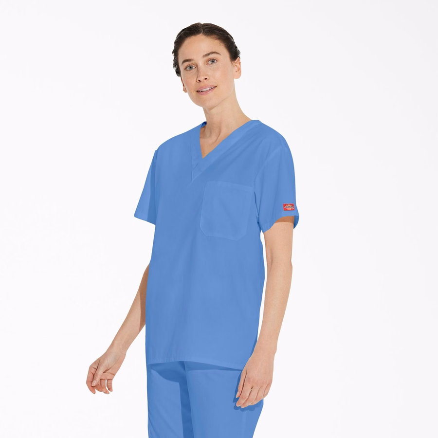 Unisex Μπλούζα Scrub με V-Neck και EDS Signature