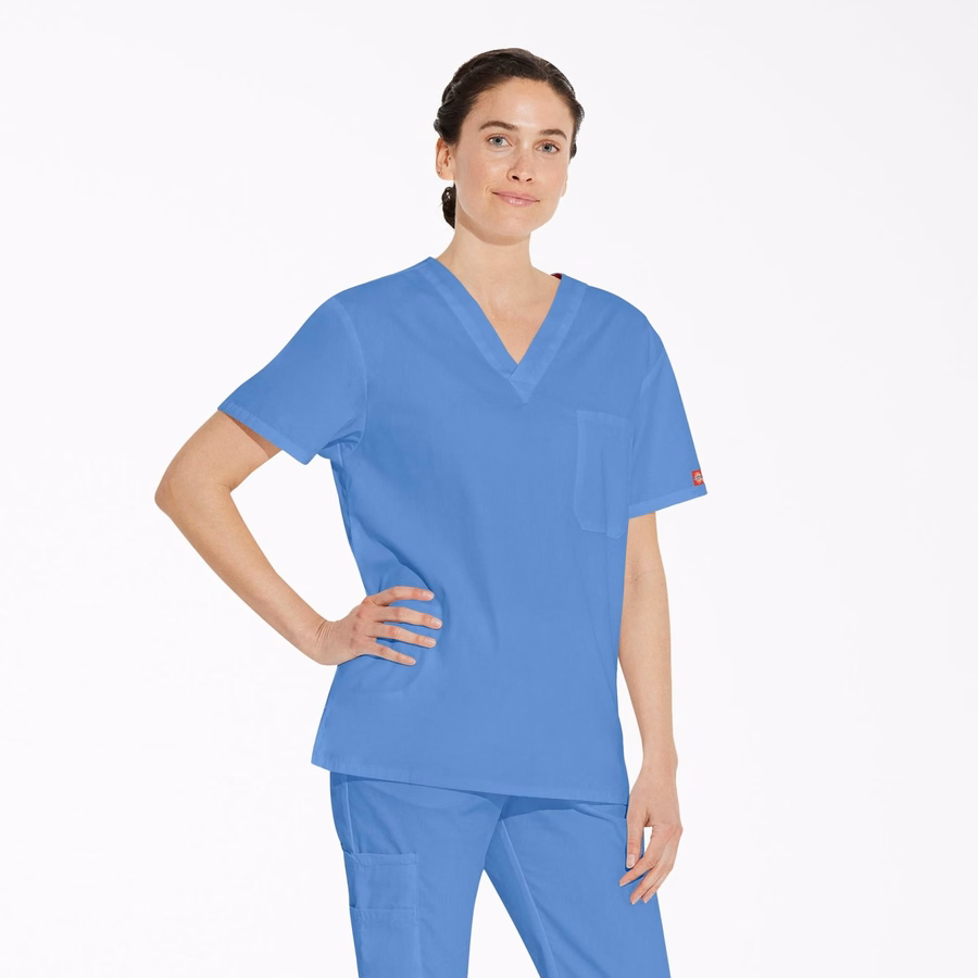 Unisex Μπλούζα Scrub με V-Neck και EDS Signature