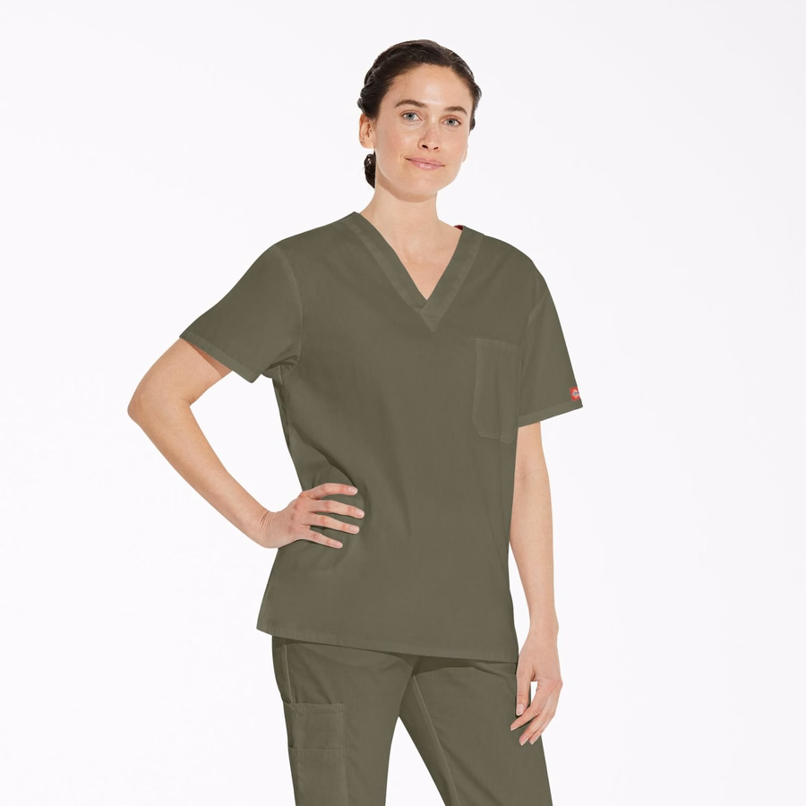 Unisex Μπλούζα Scrub με V-Neck και EDS Signature