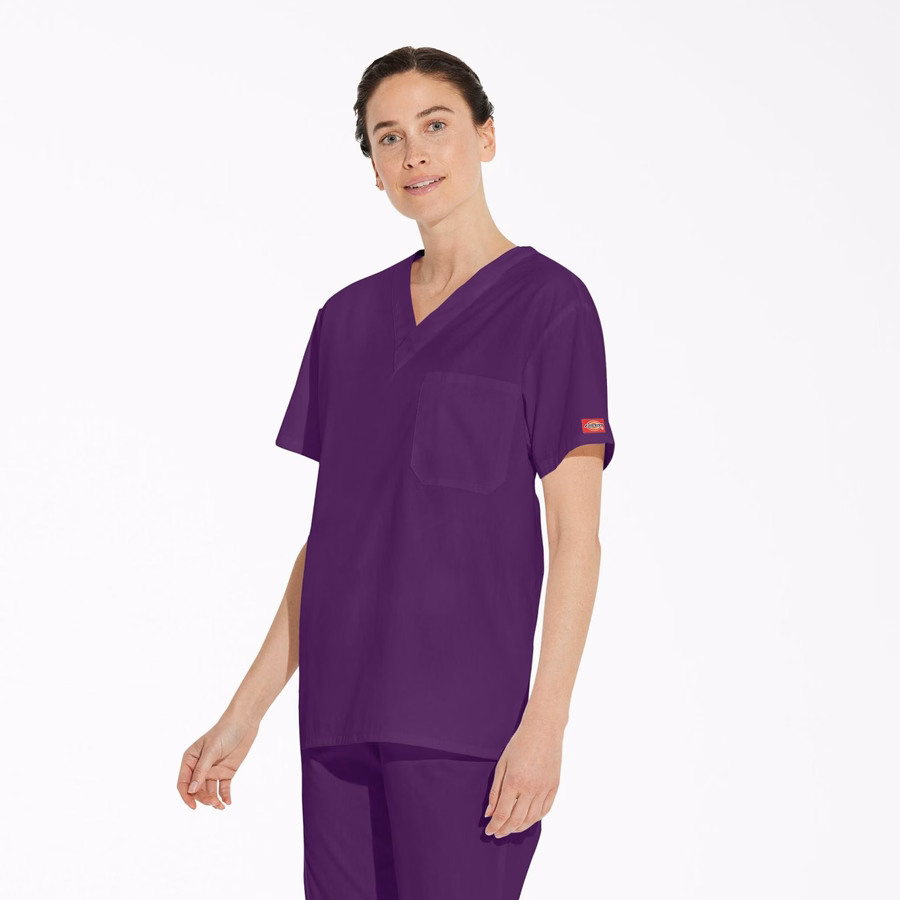 Unisex Μπλούζα Scrub με V-Neck και EDS Signature