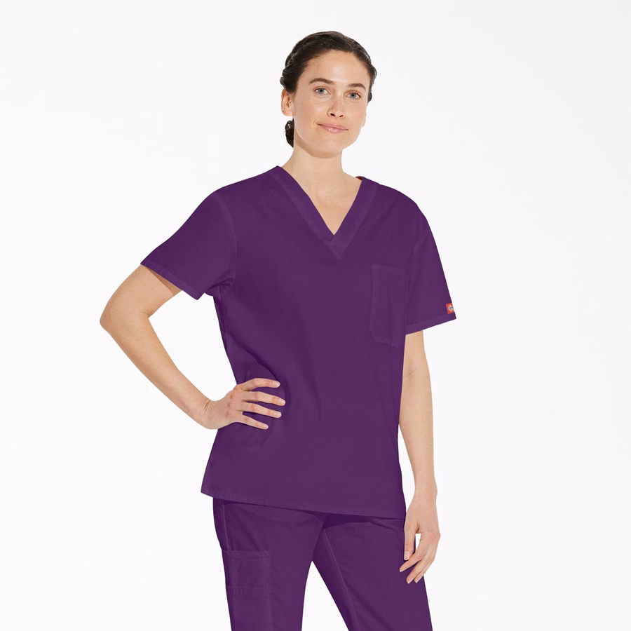 Unisex Μπλούζα Scrub με V-Neck και EDS Signature