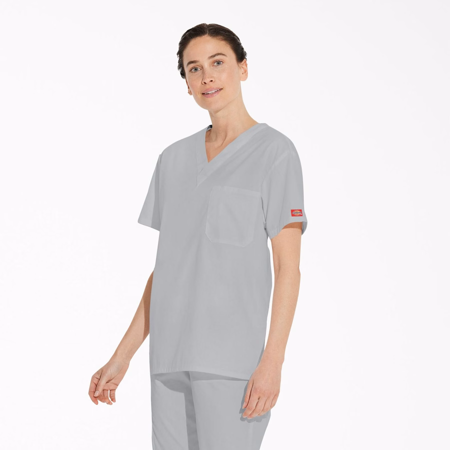 Unisex Μπλούζα Scrub με V-Neck και EDS Signature
