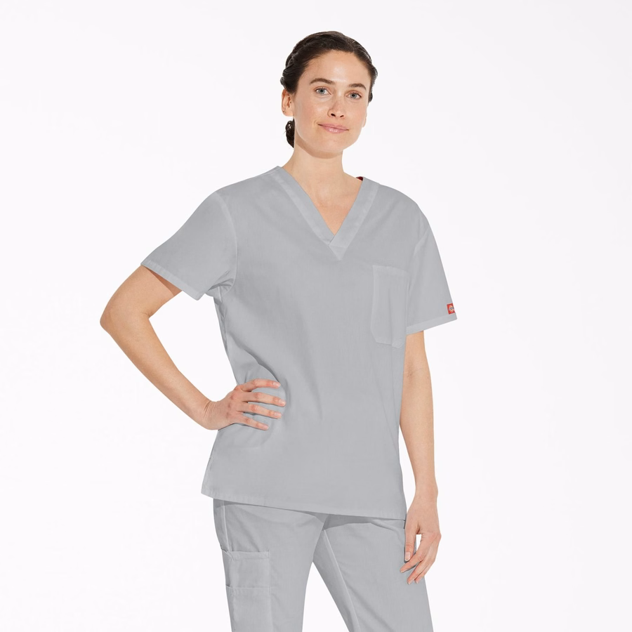 Unisex Μπλούζα Scrub με V-Neck και EDS Signature