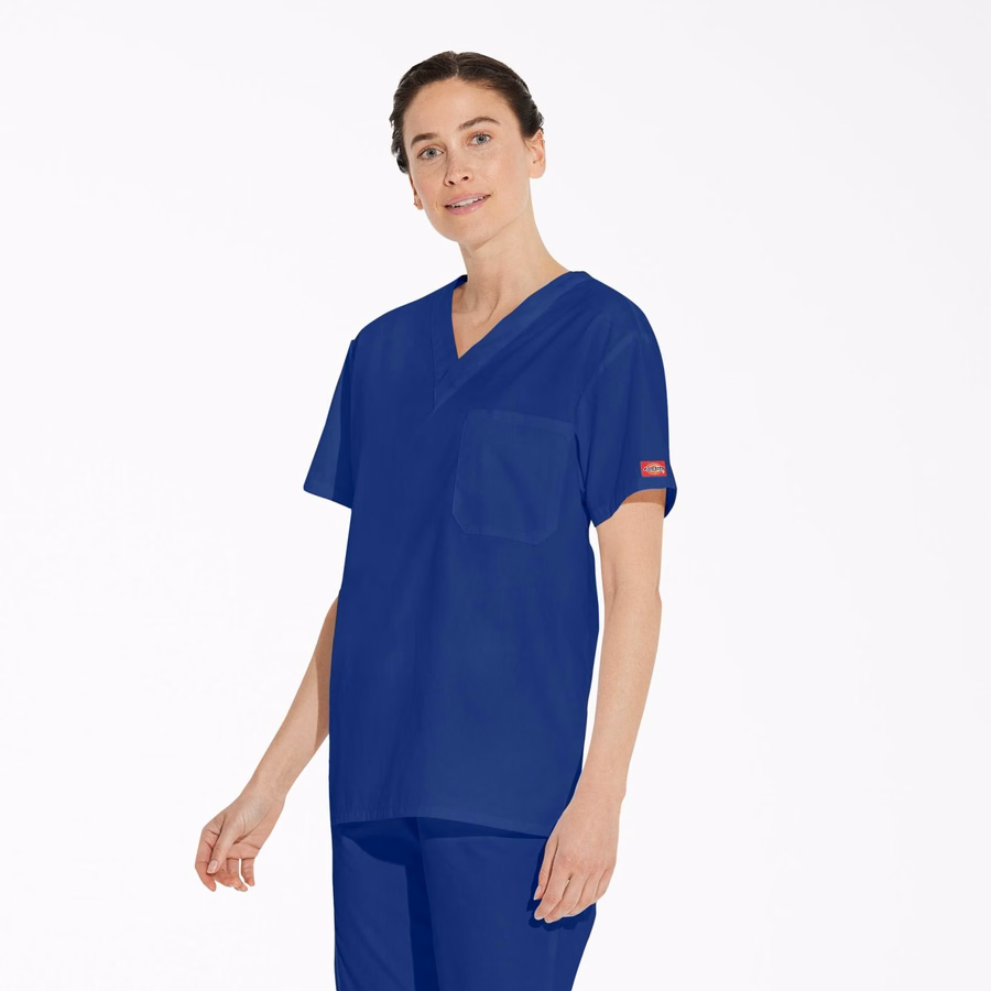 Unisex Μπλούζα Scrub με V-Neck και EDS Signature