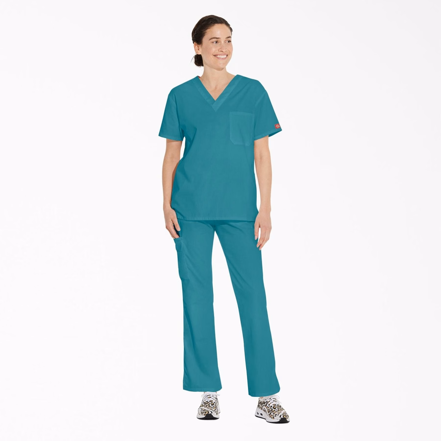 Unisex Μπλούζα Scrub με V-Neck και EDS Signature