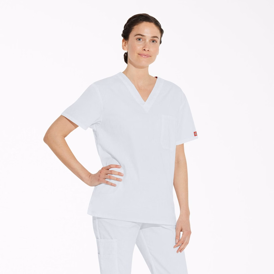Unisex Μπλούζα Scrub με V-Neck και EDS Signature