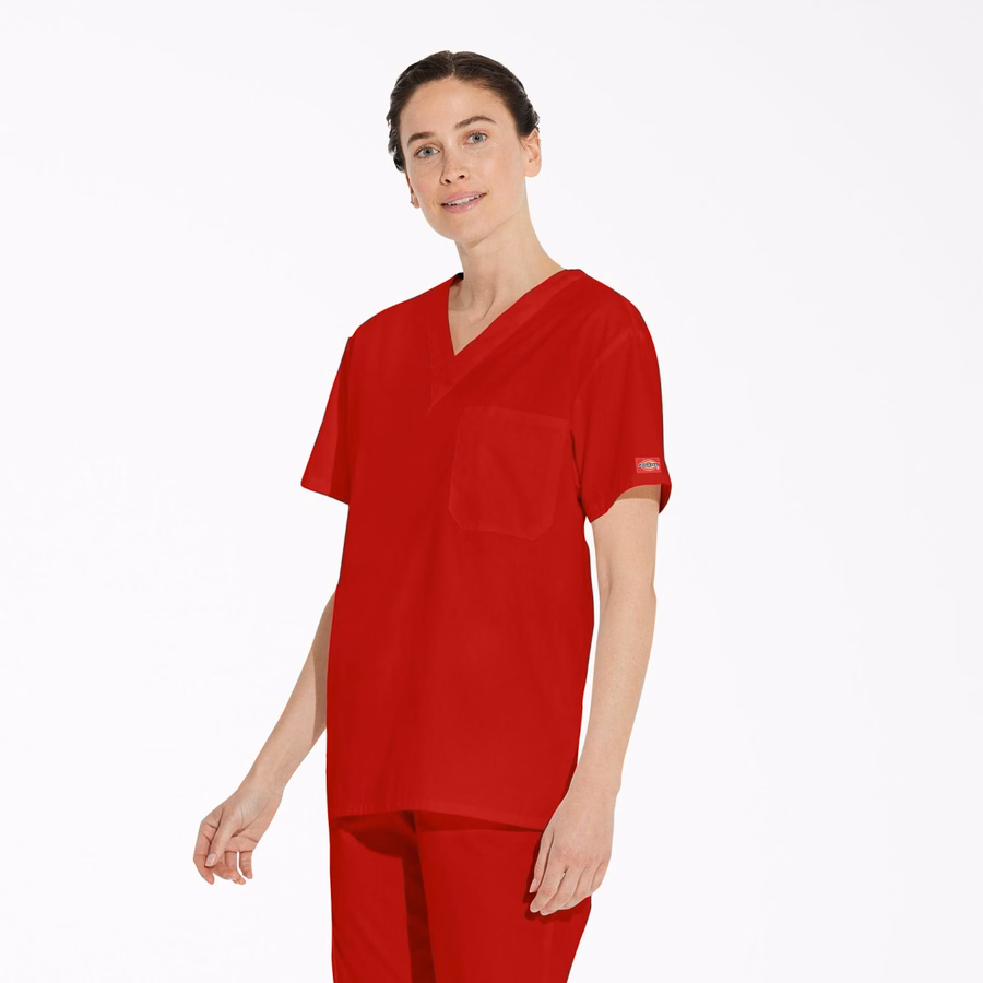 Unisex Μπλούζα Scrub με V-Neck και EDS Signature