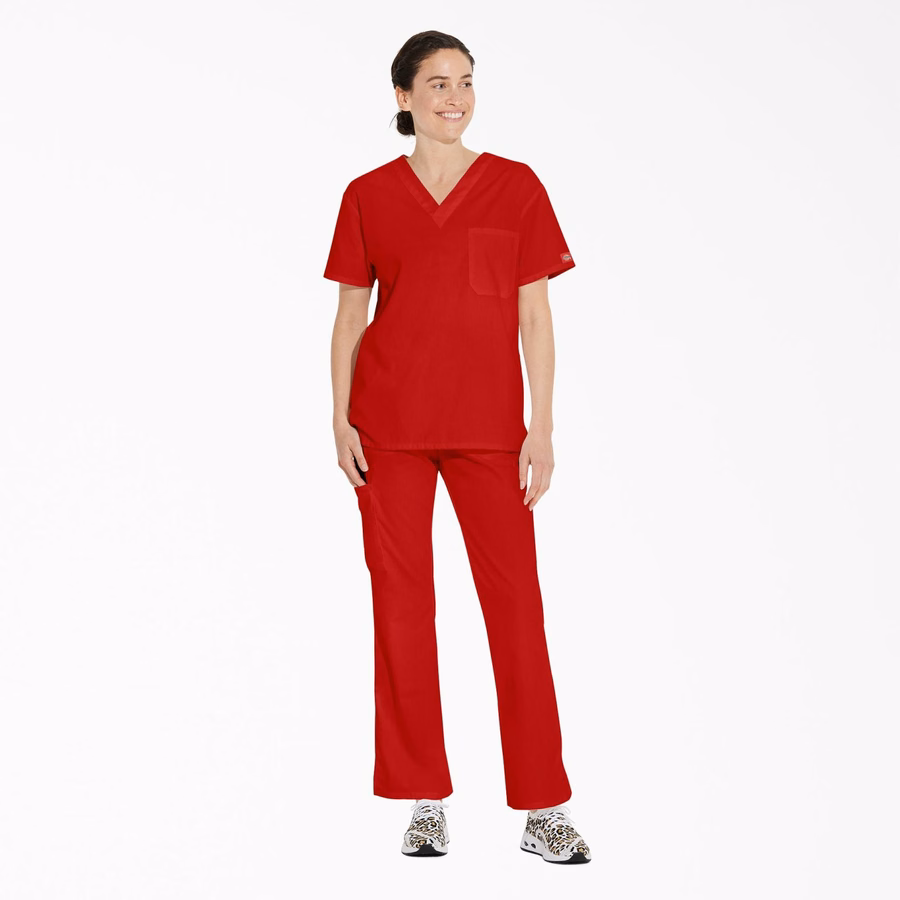 Unisex Μπλούζα Scrub με V-Neck και EDS Signature