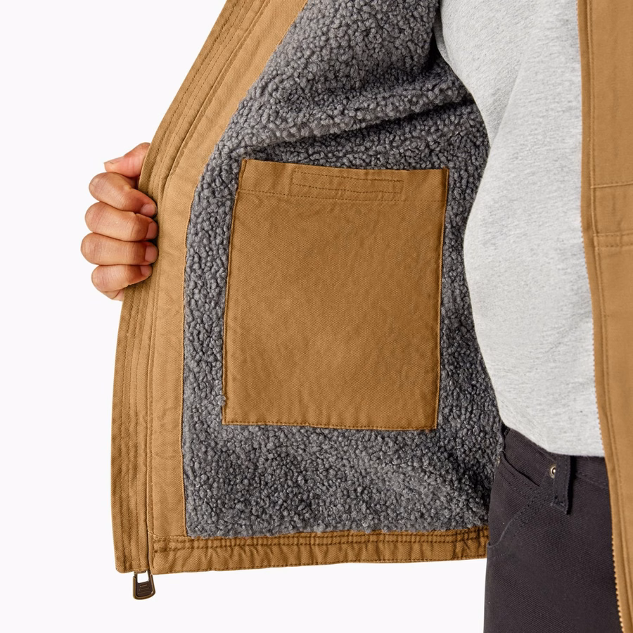 Μπουφάν με επένδυση φλις από καμβά Duck Canvas με ψηλό πέλος