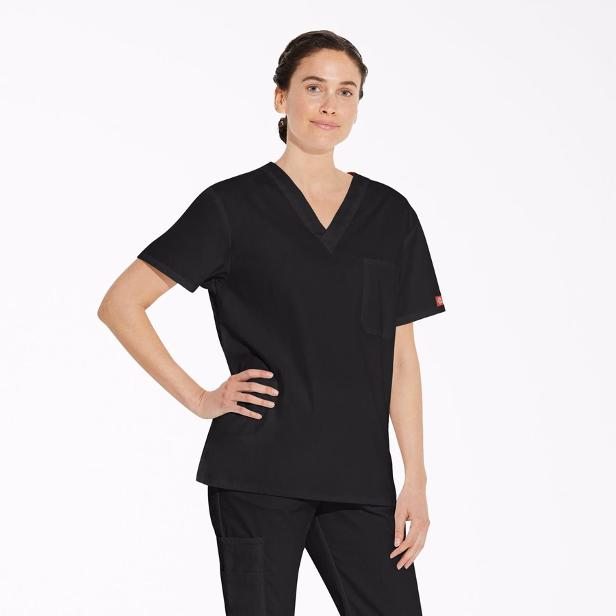 Unisex Μπλούζα Scrub με V-Neck και EDS Signature