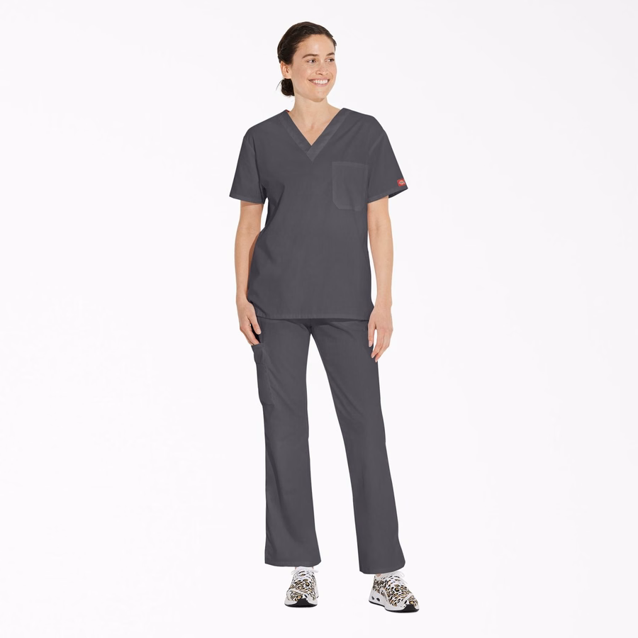 Unisex Μπλούζα Scrub με V-Neck και EDS Signature
