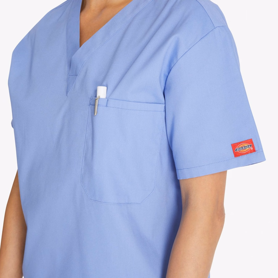Unisex Μπλούζα Scrub με V-Neck και EDS Signature