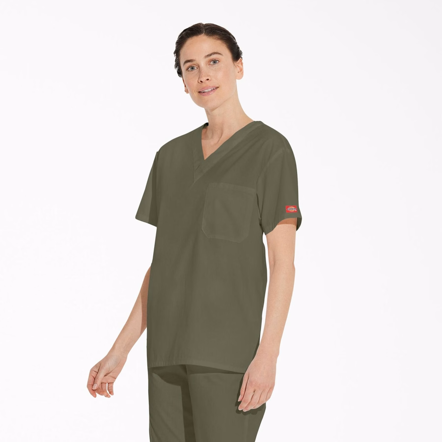 Unisex Μπλούζα Scrub με V-Neck και EDS Signature