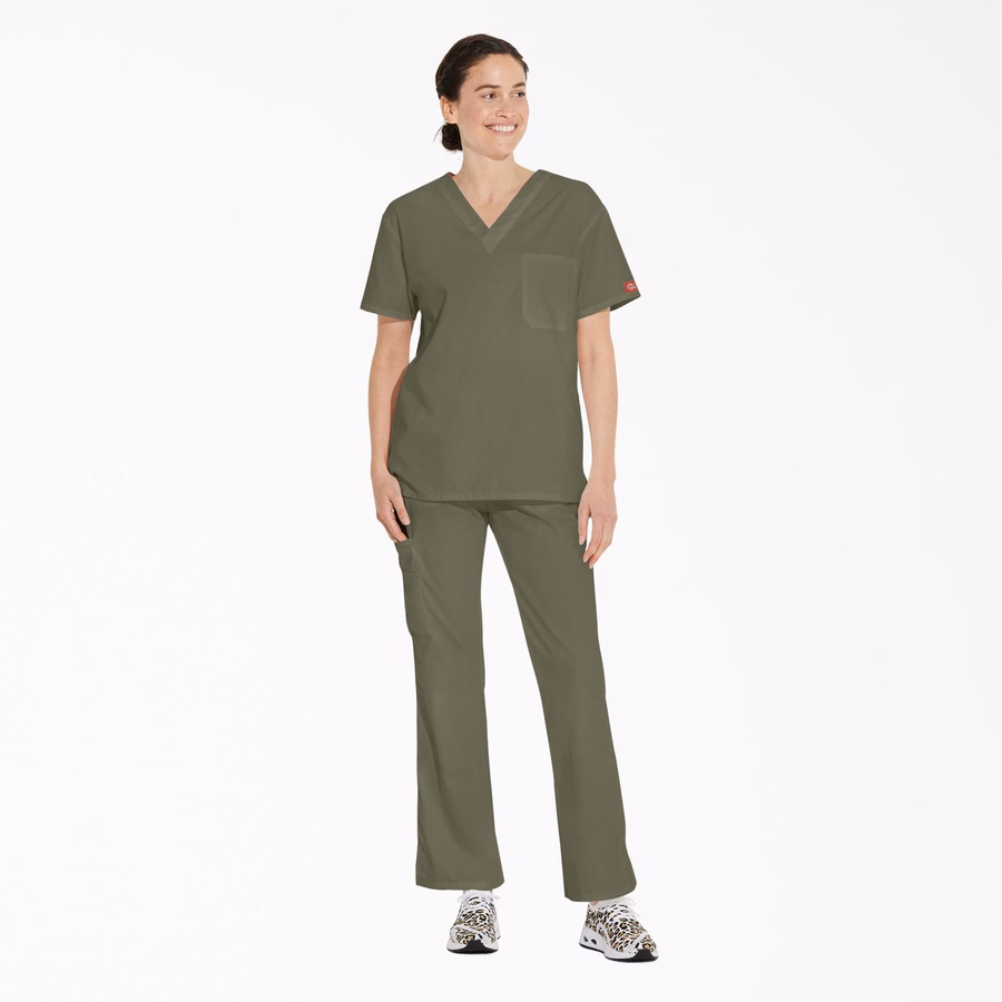 Unisex Μπλούζα Scrub με V-Neck και EDS Signature