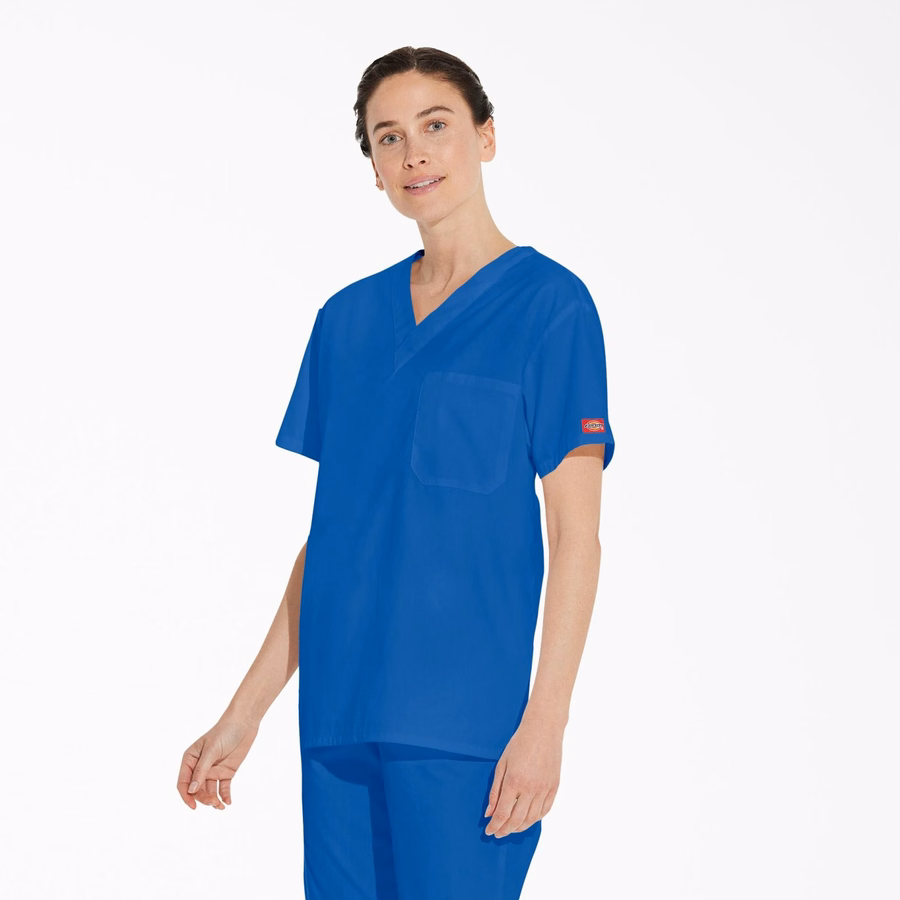 Unisex Μπλούζα Scrub με V-Neck και EDS Signature