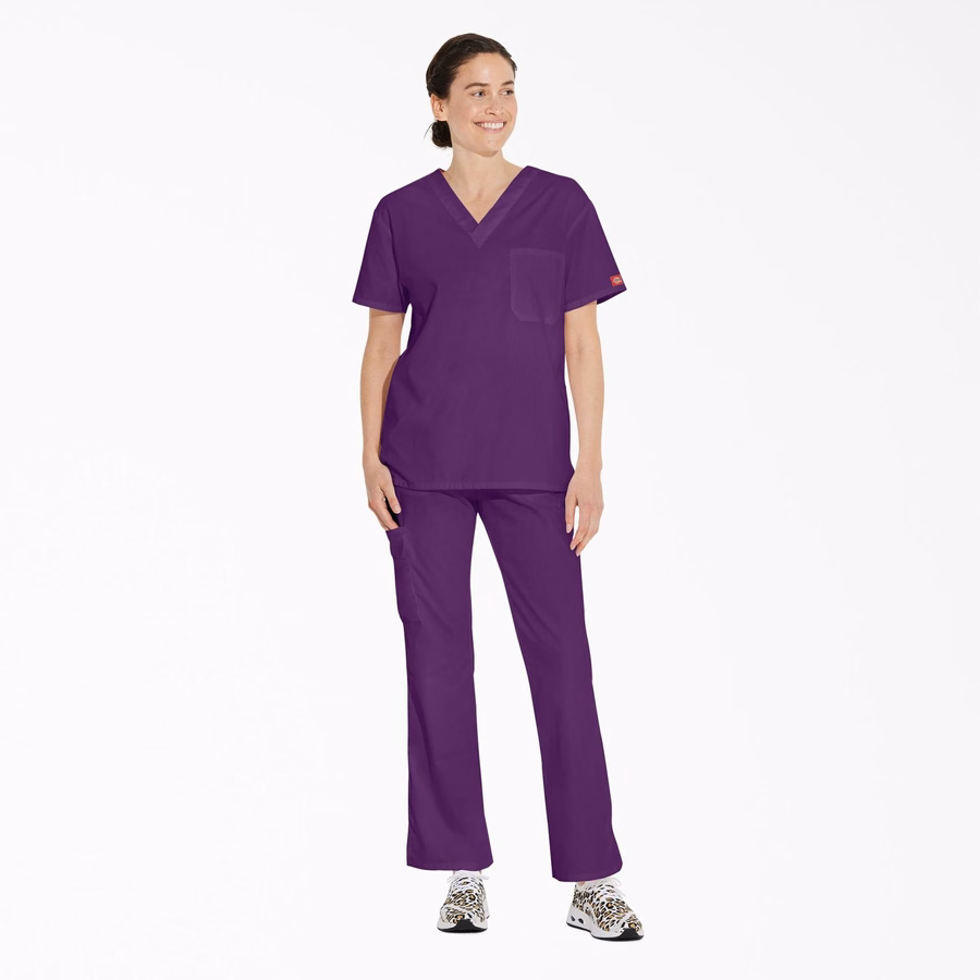 Unisex Μπλούζα Scrub με V-Neck και EDS Signature