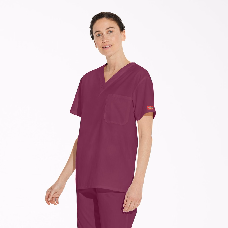 Unisex Μπλούζα Scrub με V-Neck και EDS Signature
