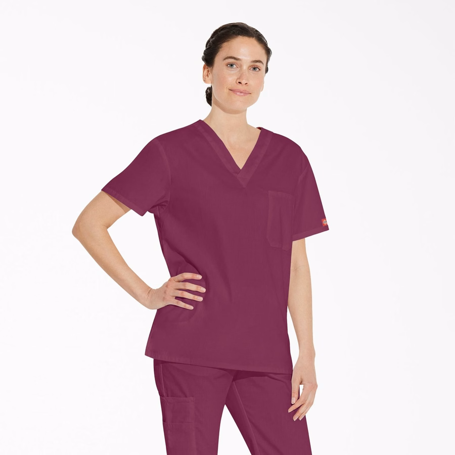 Unisex Μπλούζα Scrub με V-Neck και EDS Signature