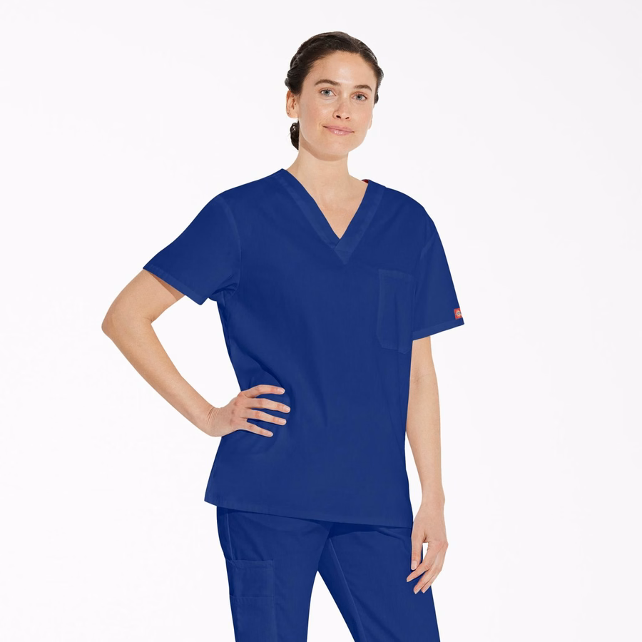 Unisex Μπλούζα Scrub με V-Neck και EDS Signature