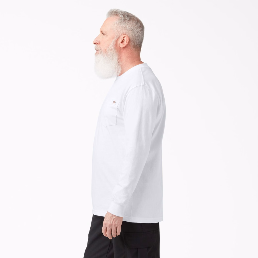 Βαθύ T-shirt με μακριά μανίκια και τσέπη