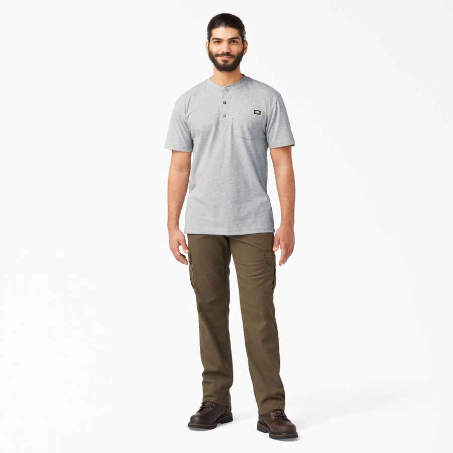 Βαθύ κοντομάνικο μπλουζάκι Henley