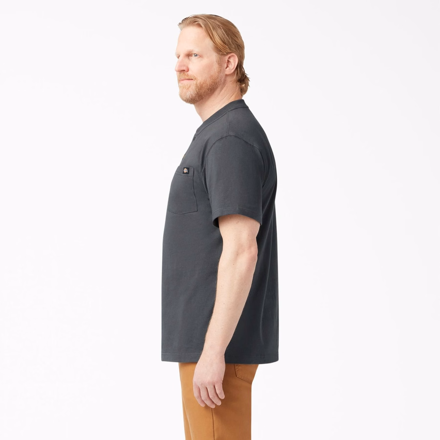 Βαθύ κοντομάνικο μπλουζάκι Henley