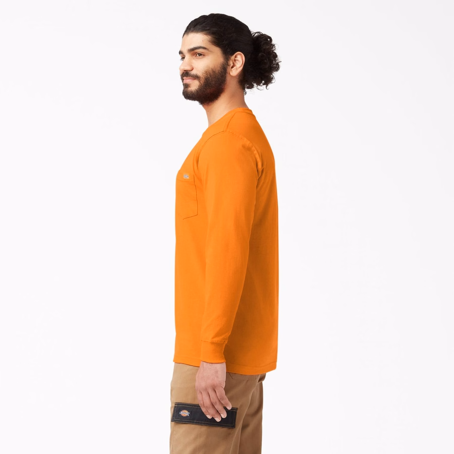 Βαθύ T-shirt με μακριά μανίκια και τσέπη