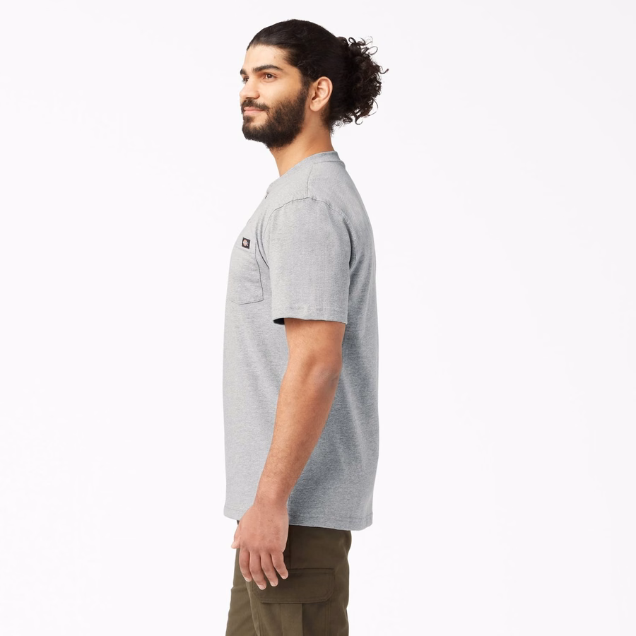 Βαθύ κοντομάνικο μπλουζάκι Henley